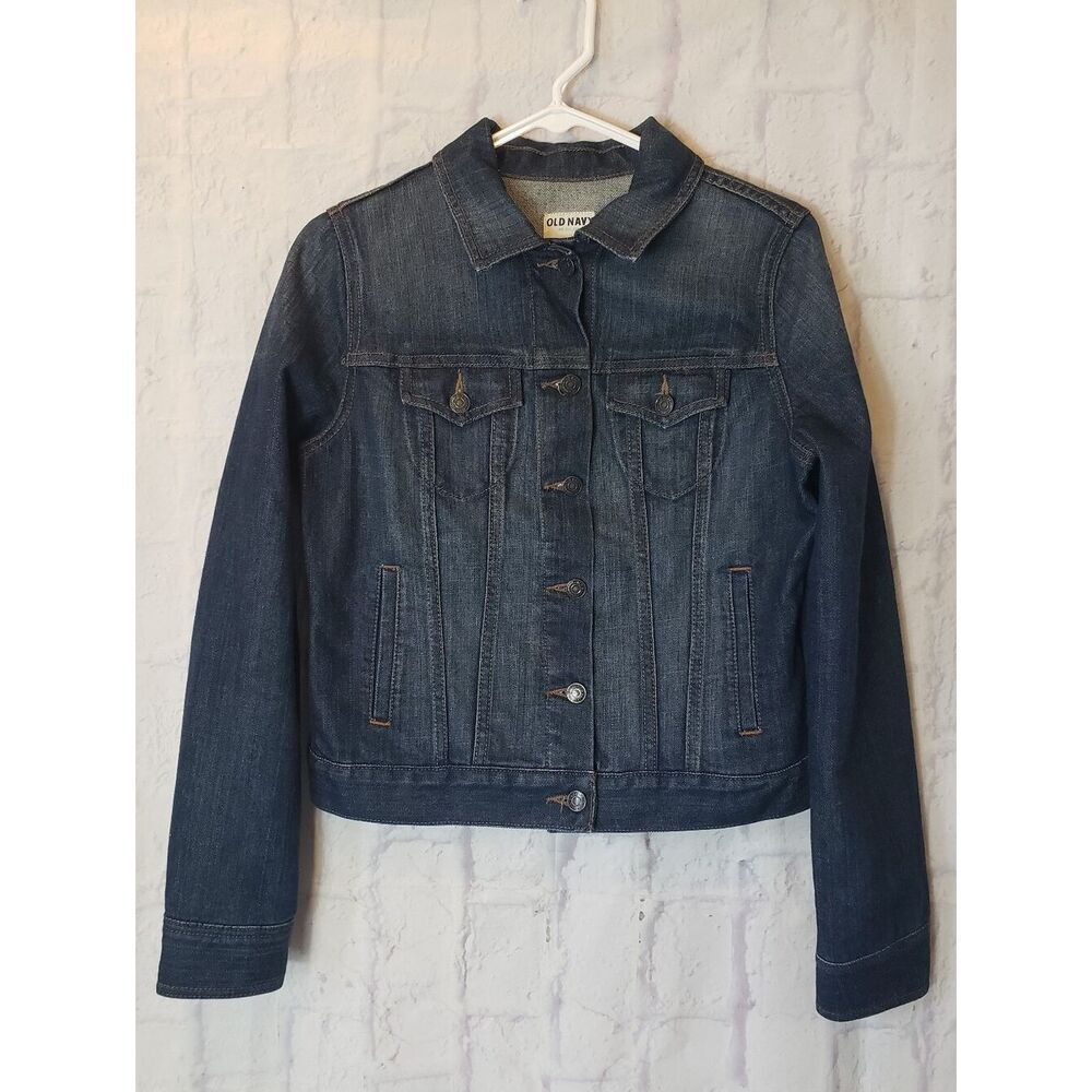 OLD NAVY Classic Denim Trucker Jean Jacket Fitted Medium